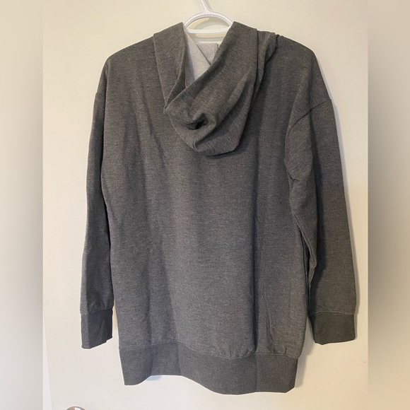 NWT Grey hoodie, lace-up front - Picture 4 of 6